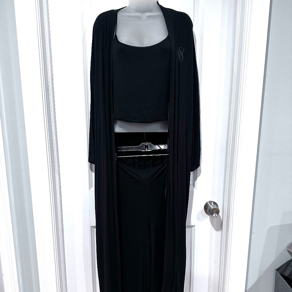New Victoria's Secret 3-Piece Black Lounge Set, Size M/L (NWT) - Picture 2 of 14